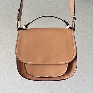 Zara Camel Bag with White Strap